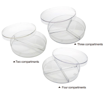 Petri Dish, 90*15mm, 3 divisions, PS, whithout external grip